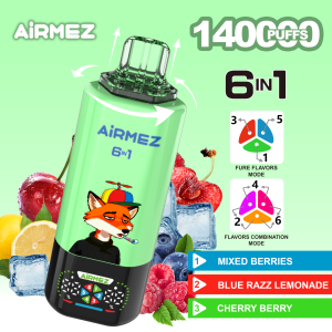 Airmez 140k 6in1-MIXED BERRIES,BLUE RAZZ LEMONADE,CHERRY BERRY