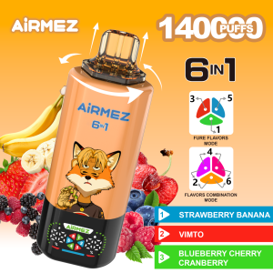 Airmez 140k 6in1-STRAWBERRY BANANA,VIMTO,BLUEBERRY CHERRY CRANBERRY