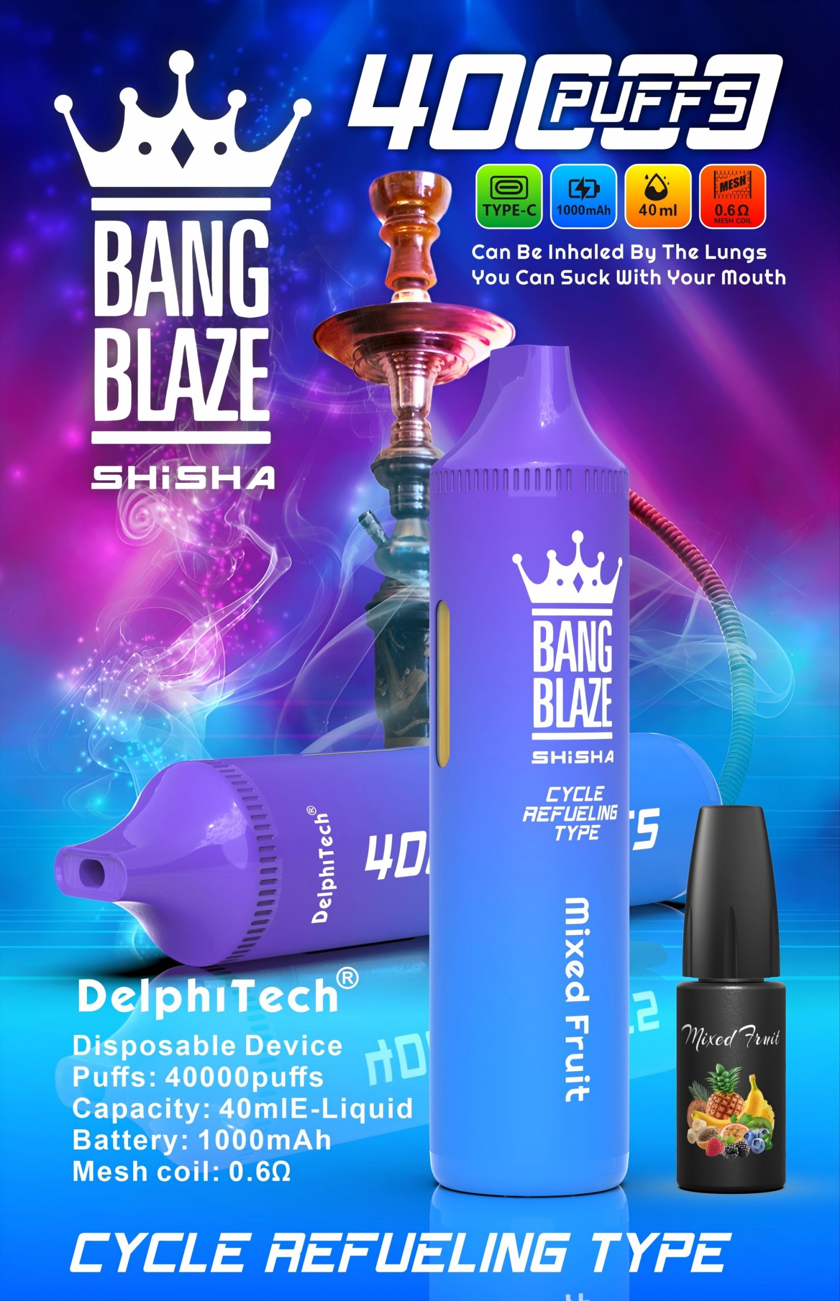 BANG BLAZE 40K puff shisha