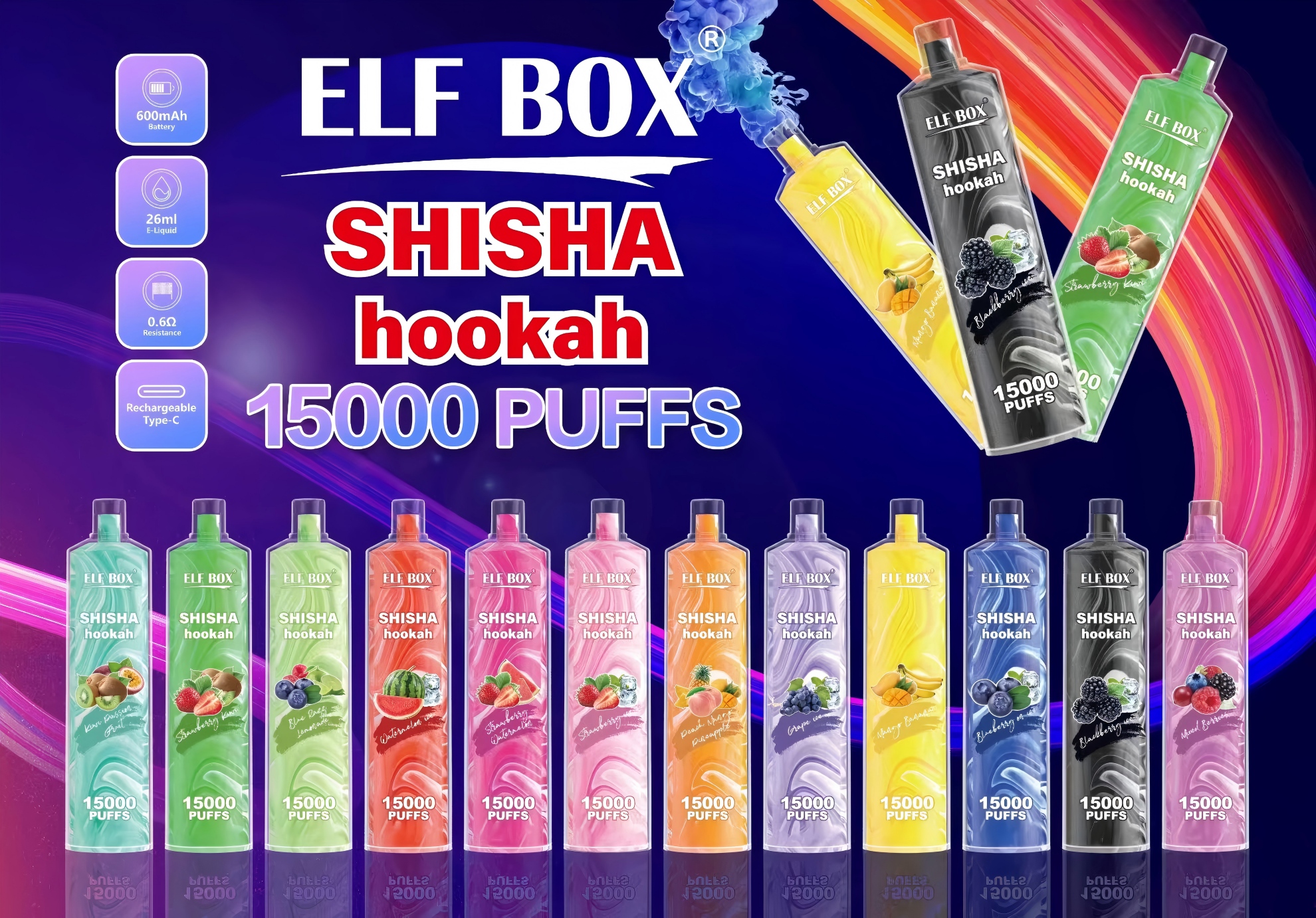 ELF BAT BOX SHISHI 15000