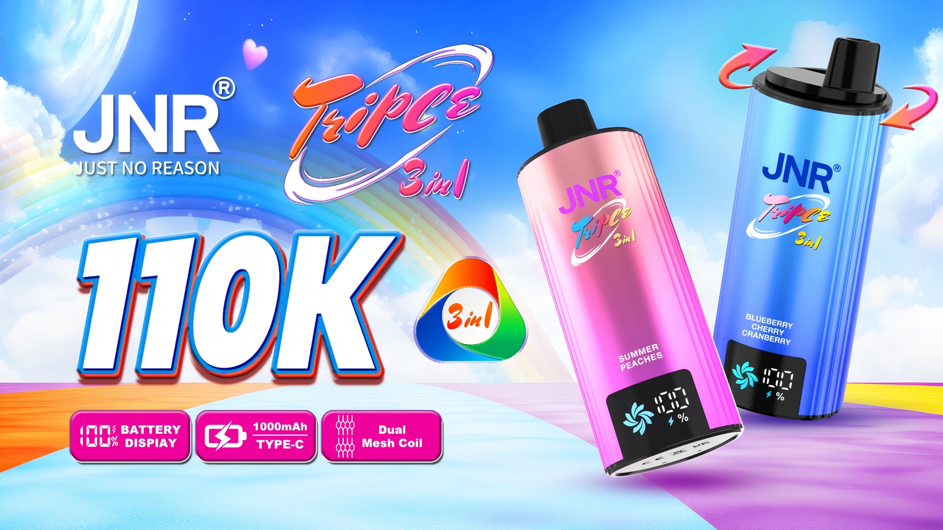 JNR 110k puffs TRIPLE 3 IN 1