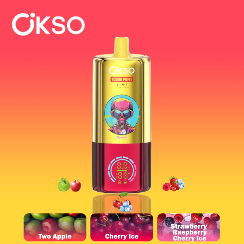 OKSO 3in1 70k-Cherry ice&Two Apple%Strawberry Raspberry Cherry ice