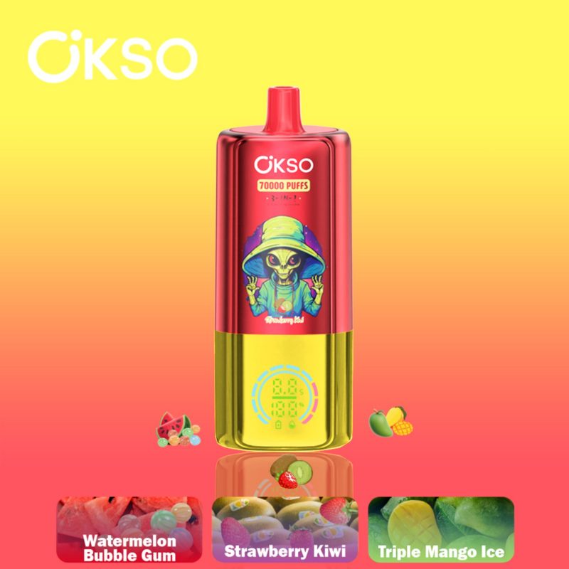 OKSO 3in1 70k-Strawberry Kiwi&Watermelon Bubble Gum&Triple Mango ice
