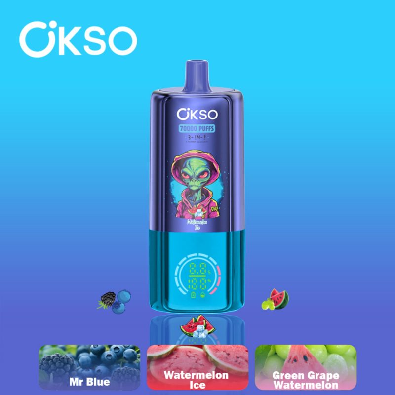 OKSO 3in1 70k-Watermelon ice&Mr Blue&Green Grape Watermelon