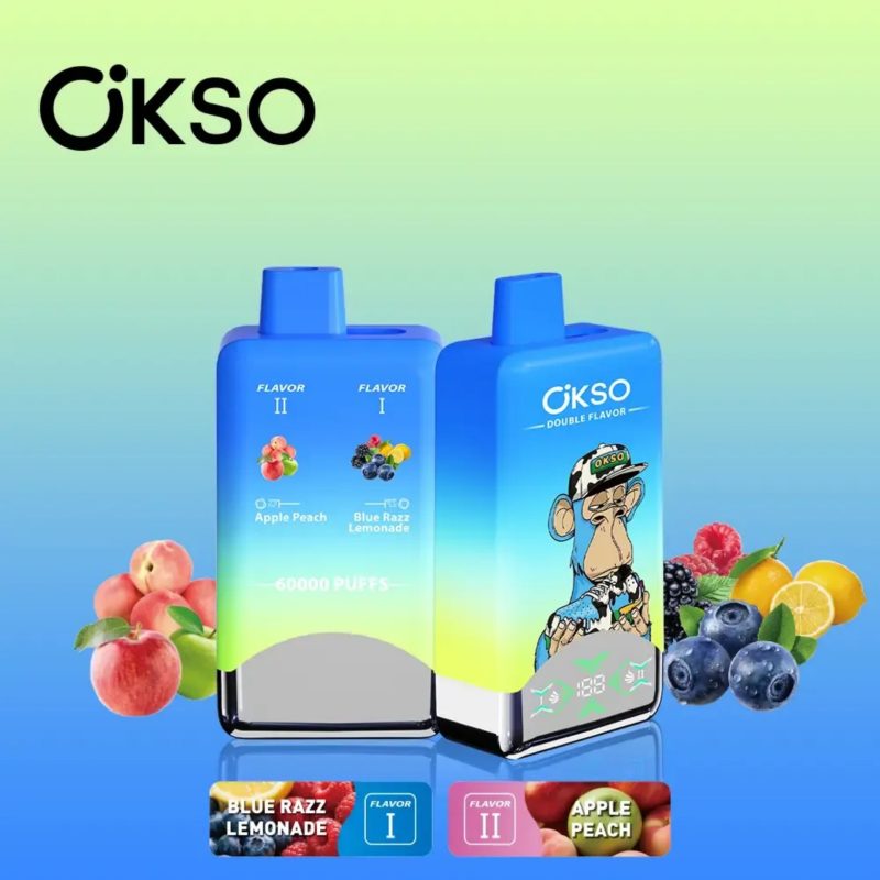 OKSO Double Flavor 60k-Blue Razz Lemonade & Apple Peach