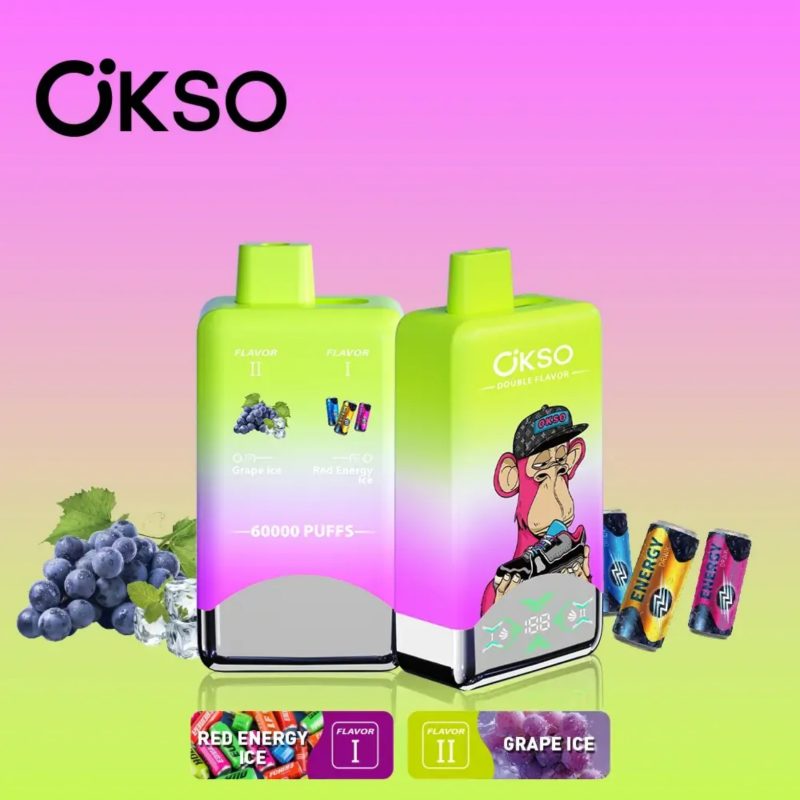 OKSO Double Flavor 60k-Red Energy Ice & Grape ice