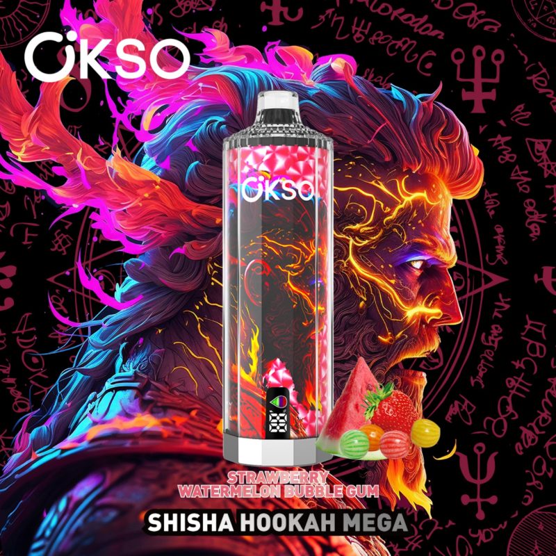 OKSO shisha hookah mega 50k puff-strawberrywatermelonbubblegum