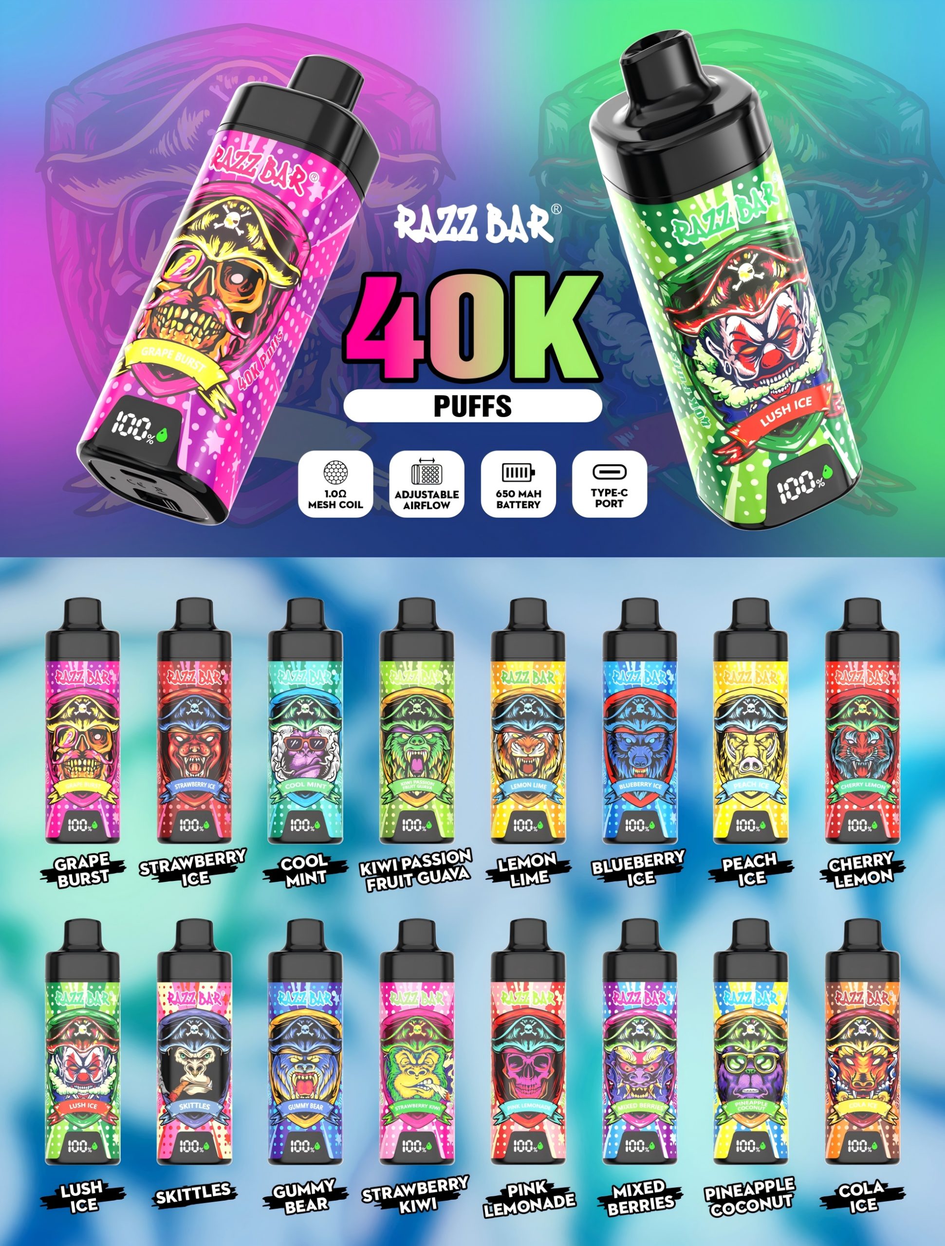 RAZZ BAR 40K PUFFS with screen
