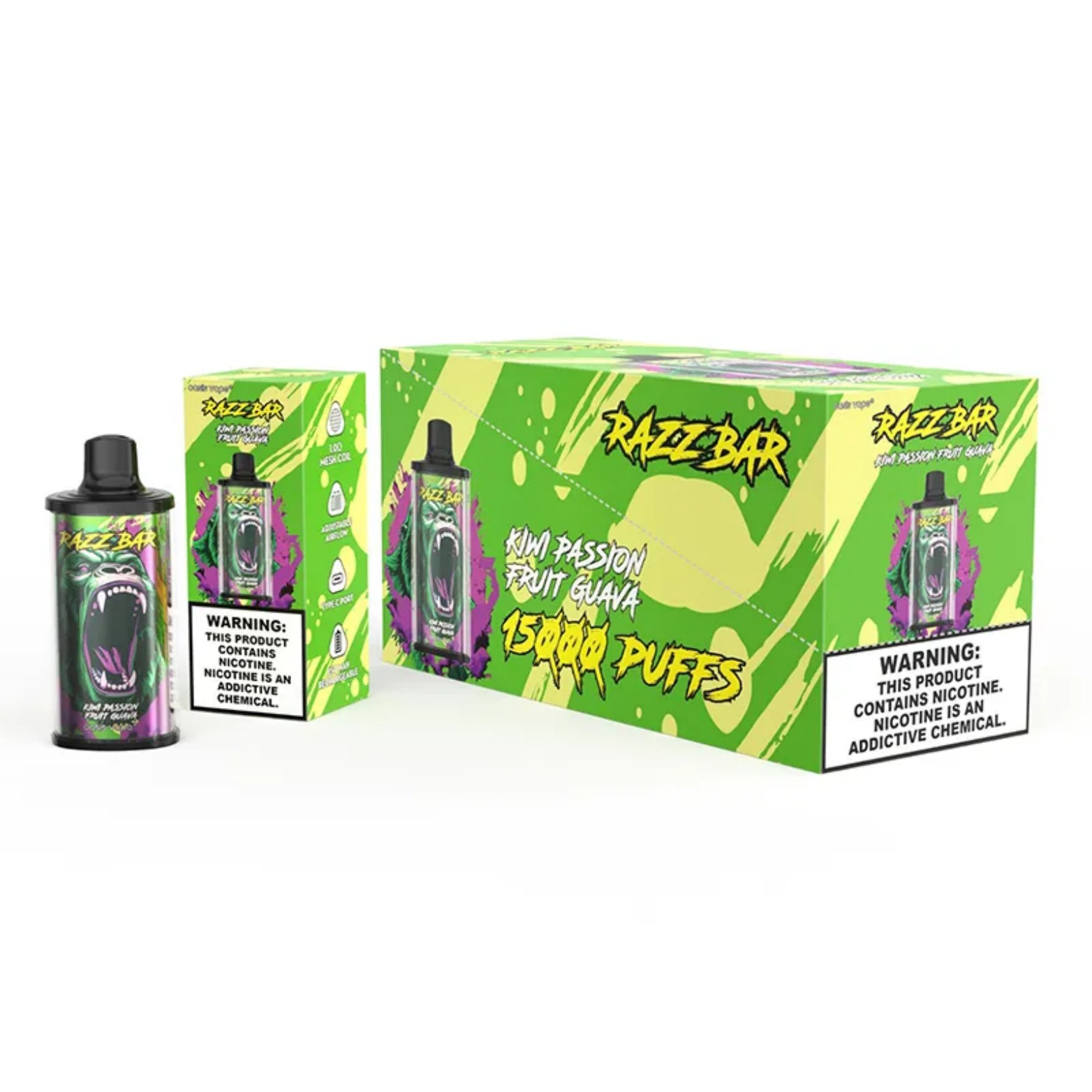 Razz bar 15000puffs-Kiwi Passion Fruit Guava