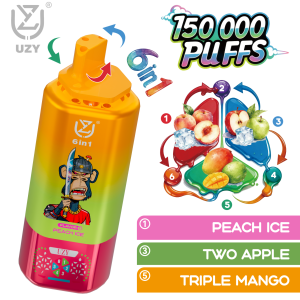 UZY 6 IN 1 150K Züge – Pfirsich Eis Zwei Apfel Triple Mango