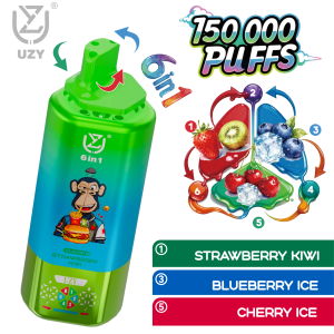 UZY 6 IN 1 150K Züge – Erdbeere Kiwi Blaubeere Eis Kirsche Eis