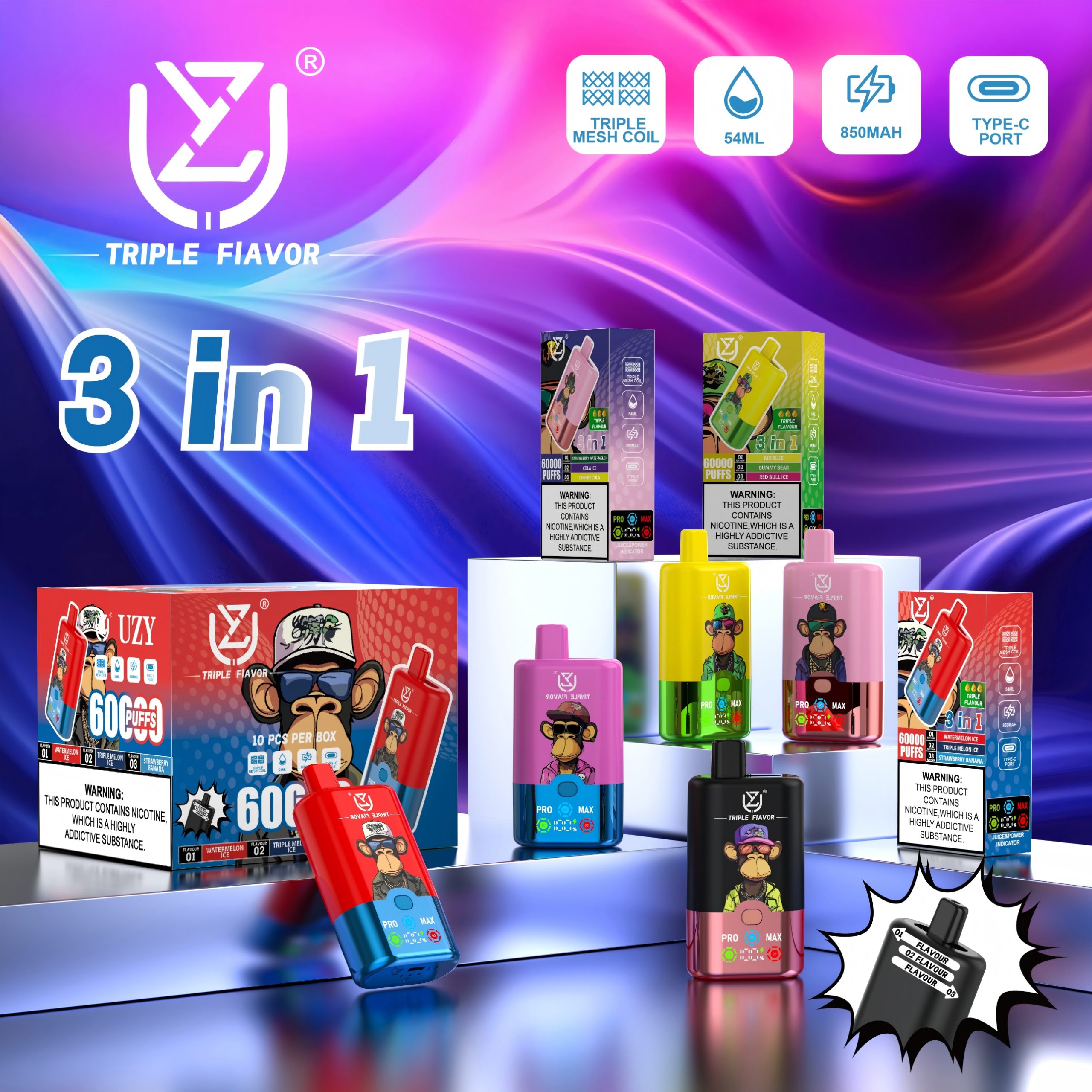 UZY Tpriple Flavors 60000 Züge