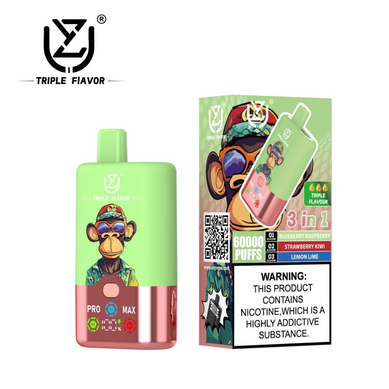 UZY Tpriple Flavors 60K - Blaubeere Himbeere Erdbeere Kiwi Zitrone Limette