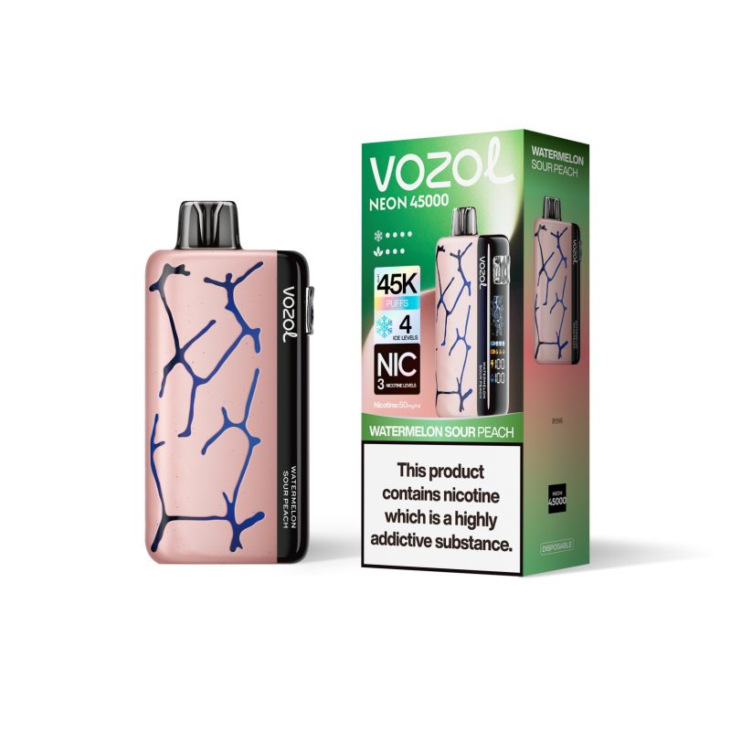 Vozol NEON 45000 puffs-WATERMELON SOUR PEACH