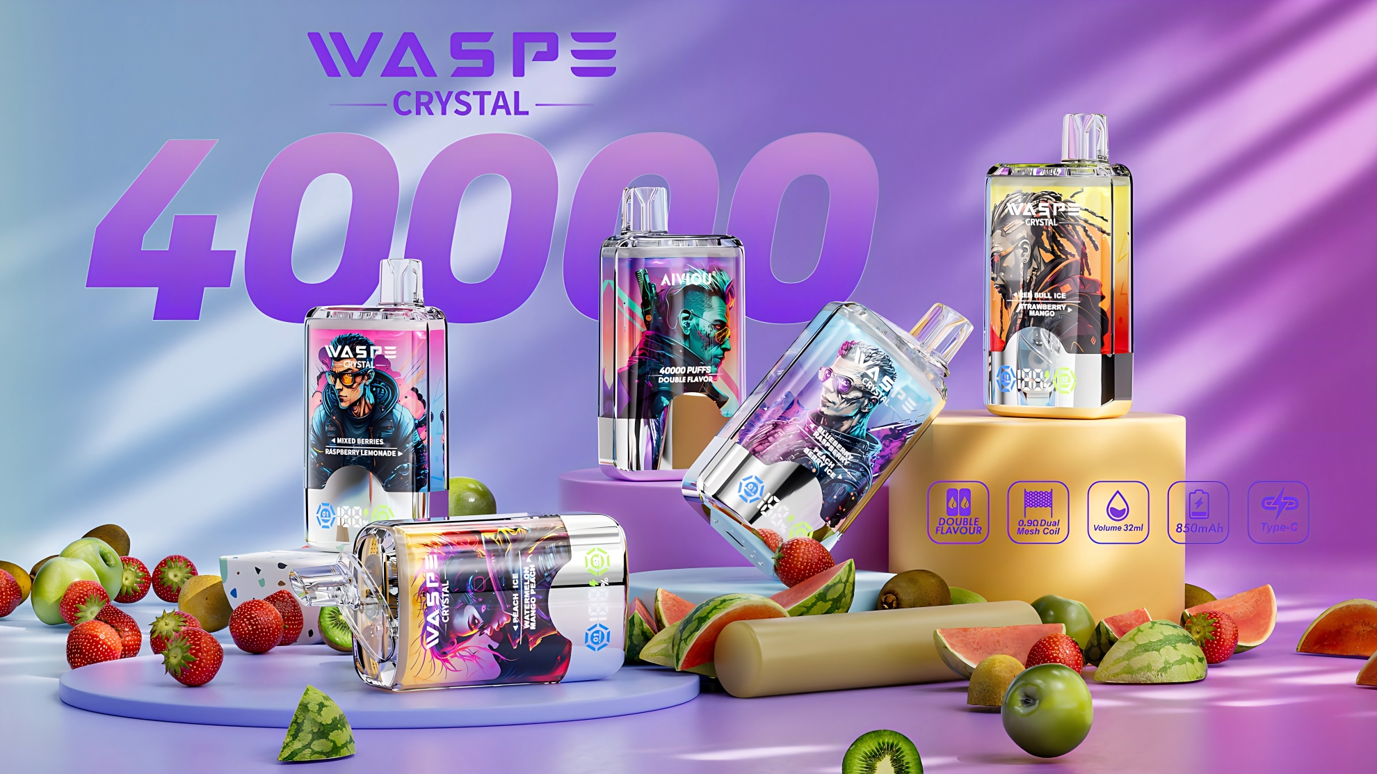 WASPE Crystal 40000 Puffs