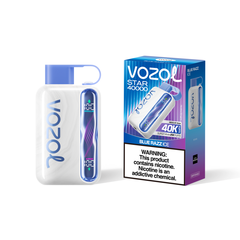 vozol star 40k puffs-Blue Razz Ice