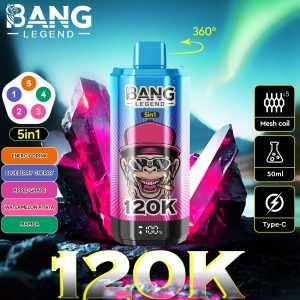 Bang 120000 Züge 5 in 1 Vape-Energydrink-Blaubeere Kirsche-Apfel Traube-Wassermelone Papaya-Mamba-Einweg Vape