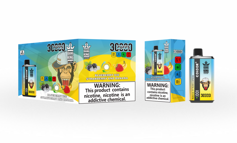 Bang King 30000 Züge-Blaubeere Eis & Erdbeere und Banane