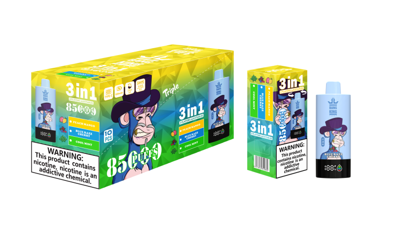 Bang King 85000 puffs-Blue Razz CherryCool MintPeach Mango