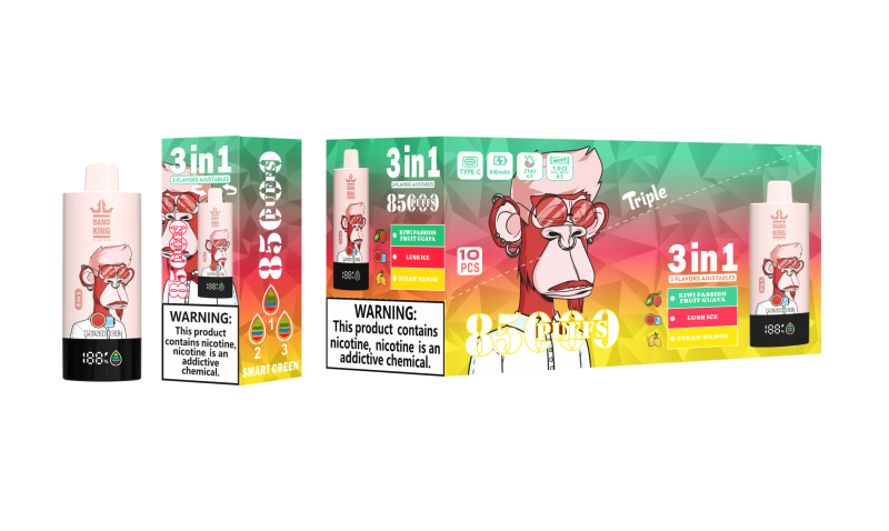 Bang King 85000 puffs-Lush IceKiwi Passion Fruit GuavaStraw Mango