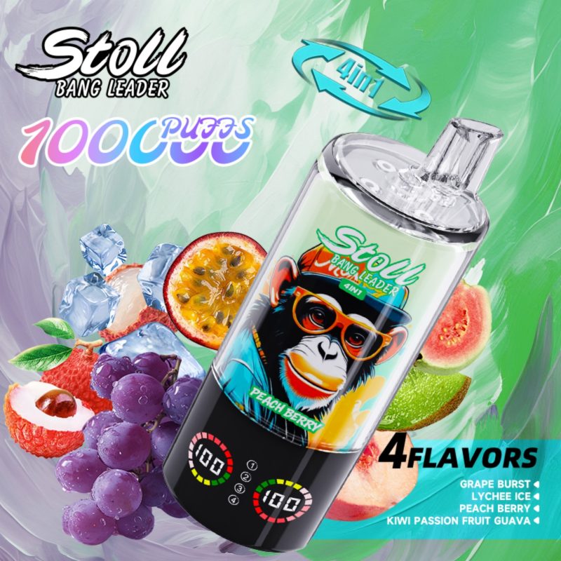 Bang Leader Stoll 100k 4in1-Traubenburst Litschi Eis Pfirsich Beere Kiwifrucht Passionsfrucht Guave