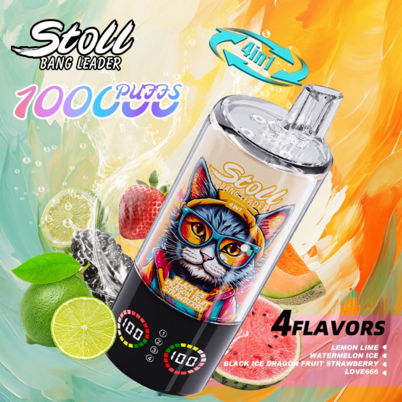 Bang Leader Stoll 100k 4in1-Zitronenlimette Wassermelone Eis Schwarzes Eis Drachenfrucht Erdbeere Love 666