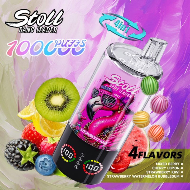 Bang Leader Stoll 100k 4in1-Gemischte Beeren Kirsche Zitrone Erdbeere Kiwi Erdbeere Wassermelone Kaugummi