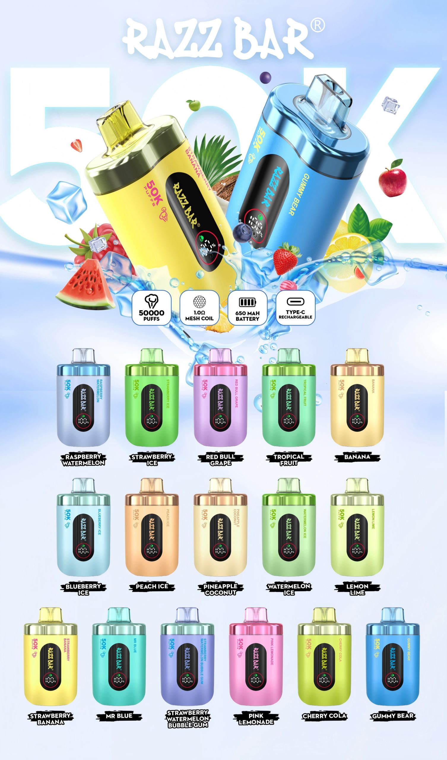 Razz bar 50k flavor