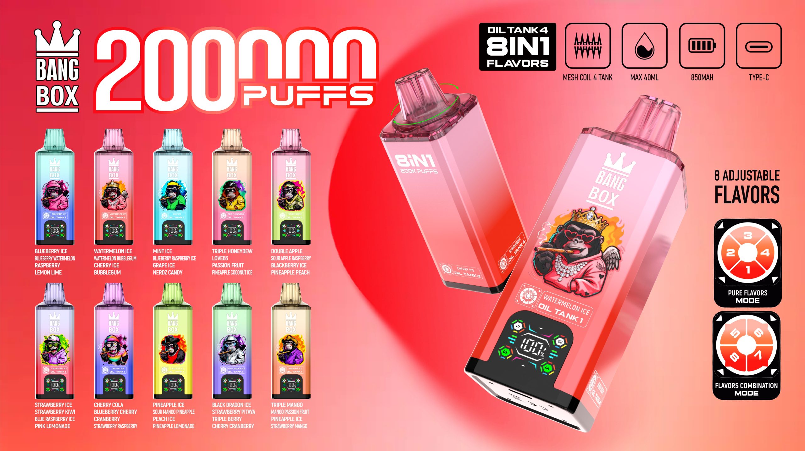 BANG BOX 200000 puff 8IN1