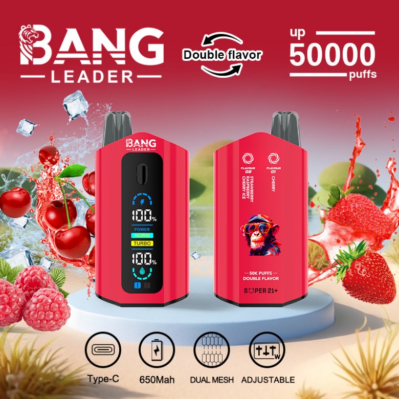 Bang Leader 50k Puffs-Strawberry Raspberry Cherry Ice Cherry