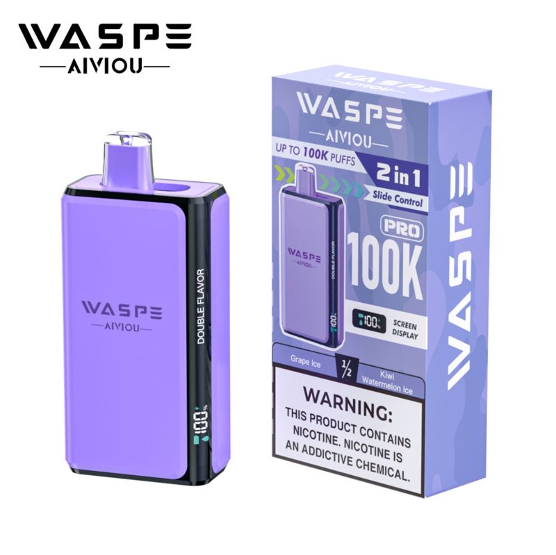 WASPE Double Flavor 100K Pro PUFFS-Grape Ice & Kiwi Watermelon Ice