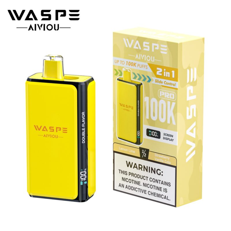 WASPE Double Flavor 100K Pro PUFFS-Lemon Lime & Strawberry Vanilla Cola