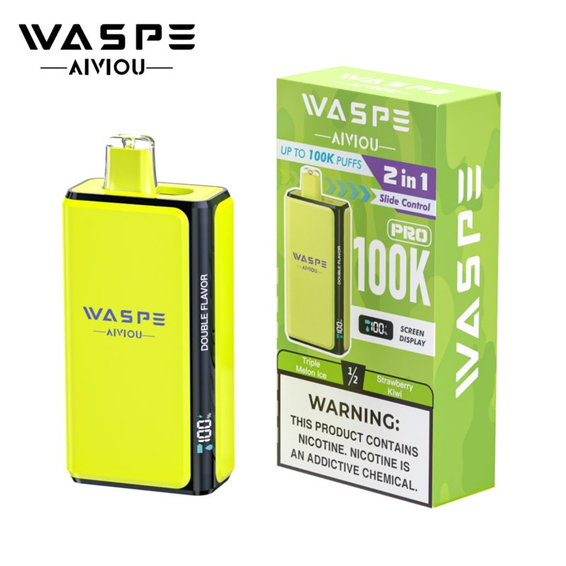 WASPE Double Flavor 100K Pro PUFFS-Triple Melon Ice & Strawberry Kiwi