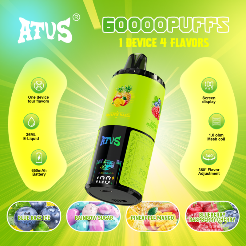 ATVS 60000 puff - BLUE RAZZ ICE & RAINBOW SUGAR & PINEAPPLE MANGO & BLUEBERRY RASPBERRY CHERRY ATVS 60000 puff - BLUE RAZZ ICE & RAINBOW SUGAR & PINEAPPLE MANGO & BLUEBERRY RASPBERRY CHERRY