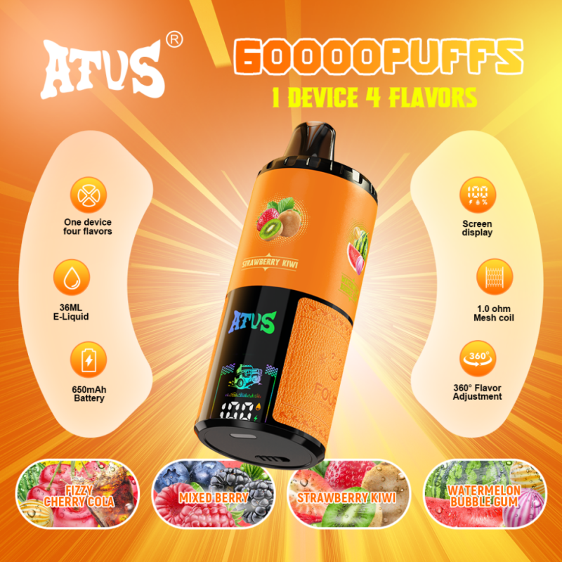 ATVS 60000 puff - FIZZY CHERRY COLA & MIXED BERRY & STRAWBERRY KIWI & WATERMELON BUBBLE ATVS 60000 puff - FIZZY CHERRY COLA & MIXED BERRY & STRAWBERRY KIWI & WATERMELON BUBBLE