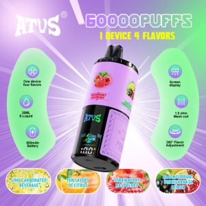 ATVS 60000 puff - LIME CARBONATED BEVERAGE & TEN LAYERS OFCITRUS & STRAWBERRY RASPBERRY & BLACKCURRANT POMEGRANATE LEMON ATVS 60000 puff - LIME CARBONATED BEVERAGE & TEN LAYERS OFCITRUS & STRAWBERRY RASPBERRY & BLACKCURRANT POMEGRANATE LEMON