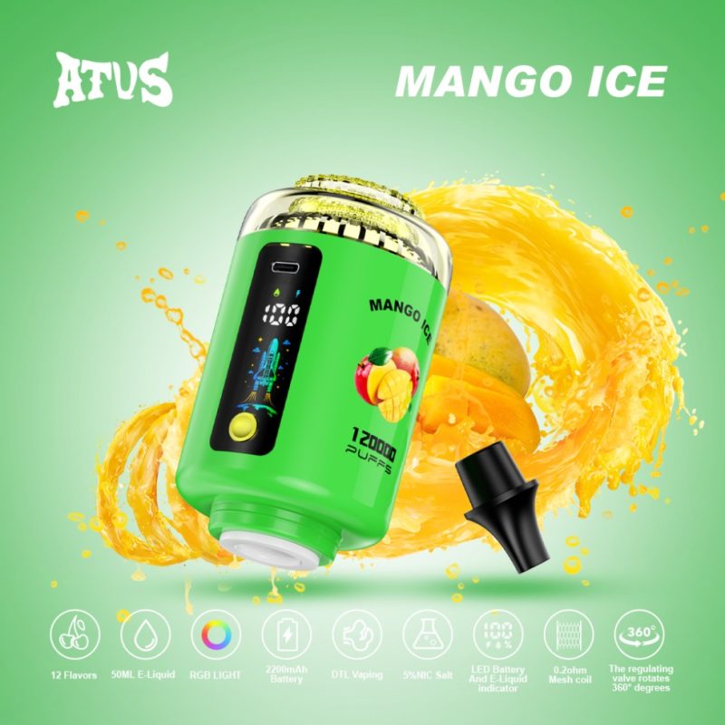 ATVS E-HOOKAH 120K puff-MANGO ICE ATVS E-HOOKAH 120K puff-MANGO ICE