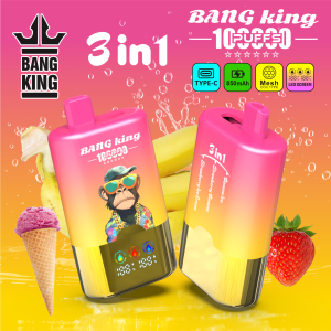 BANG KING 100K PUFF 3in1-banana ice & strawberry banana & strawberry ice gream