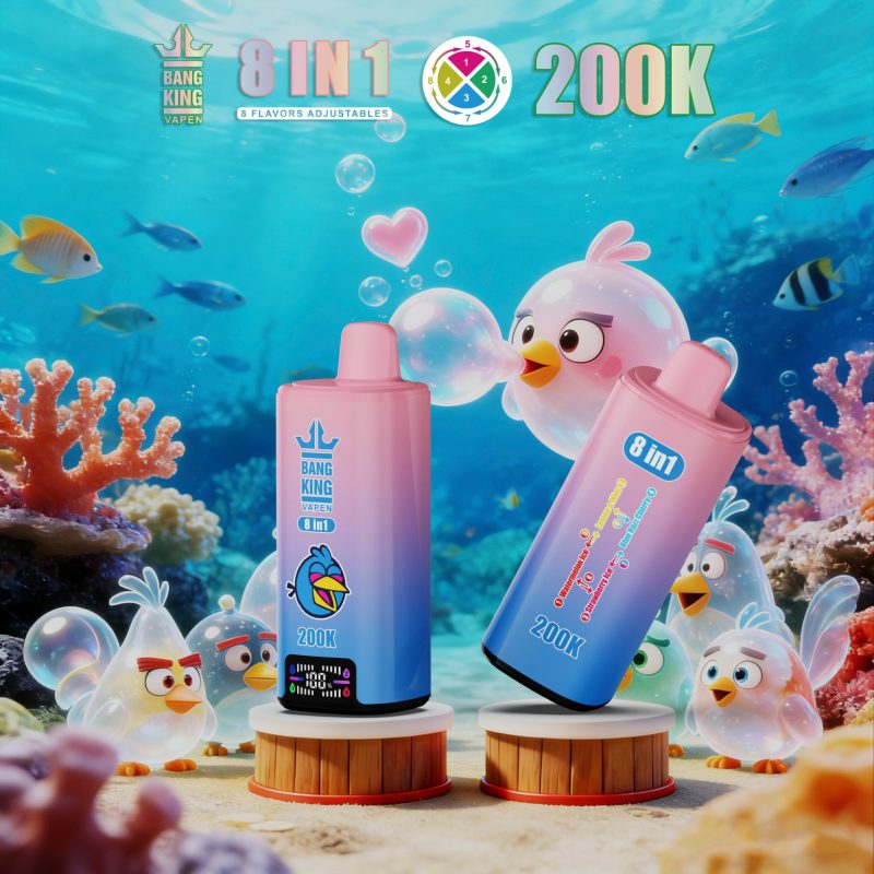BANG KING 200K 8in1-Watermelon IceLemon & MintStrawberry IceBlue Razz Cherry