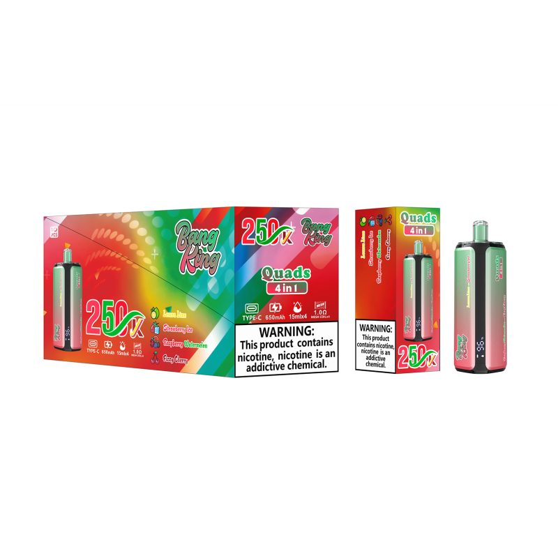 BANG KING 250K 4in1-Lemon Lime Strawberry Ice Raspberry Watermelon Fizy Cherry BANG KING 250K 4in1-Lemon Lime Strawberry Ice Raspberry Watermelon Fizy Cherry