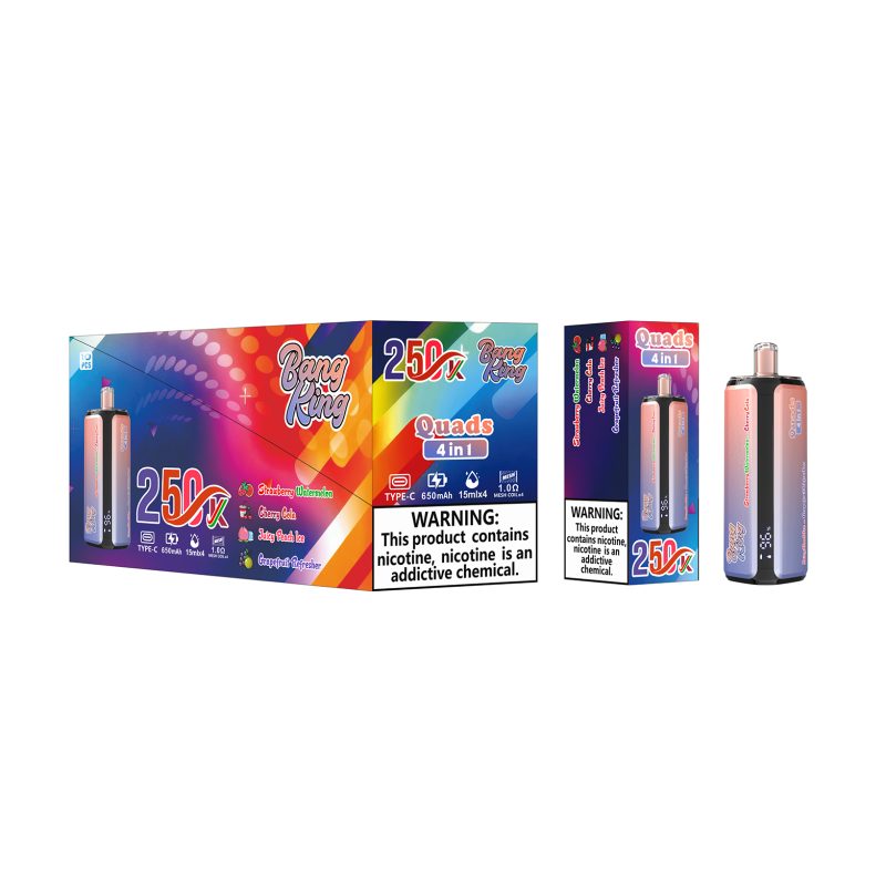 BANG KING 250K 4in1-Strawberry Watermelon Cherry Cola Juicy Peach Ice Grapefruit Refresher BANG KING 250K 4in1-Strawberry Watermelon Cherry Cola Juicy Peach Ice Grapefruit Refresher