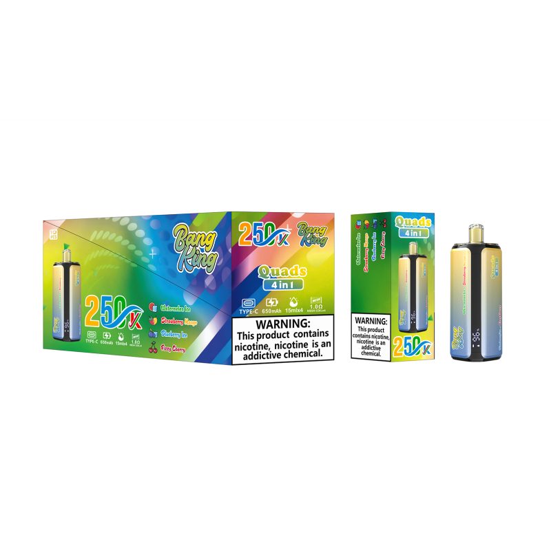BANG KING 250K 4in1-Watermelon Ice Strawberry Mango Blueberry Ice Fizy Cherry BANG KING 250K 4in1-Watermelon Ice Strawberry Mango Blueberry Ice Fizy Cherry