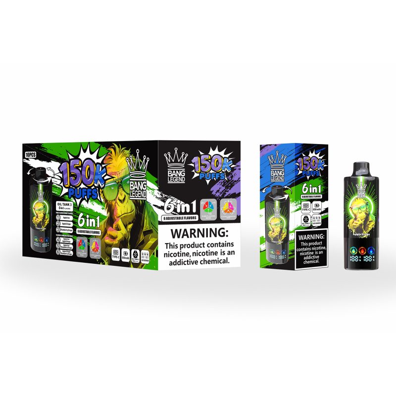 BANG LEGEND 150K 6in1-apple iceapple grapeblueberry grapeapple ice apple grapeapple ice blueberry grapeapple grape blueberry grape