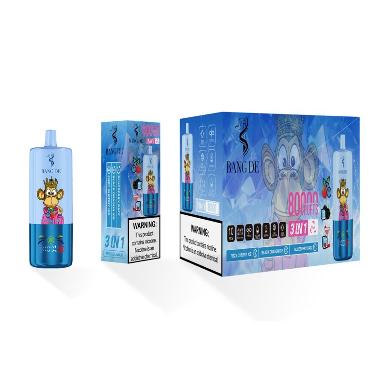 Bang de 80000 puffs-Blueberry razz & Black Dragon Ice & Fizzy Cherry Ice