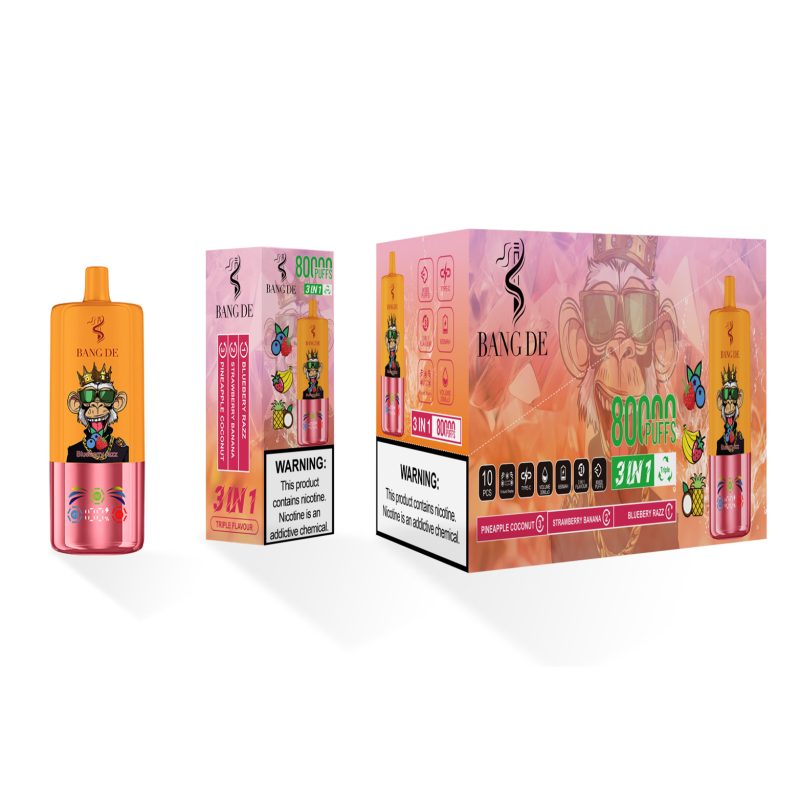Bang de 80000 puffs-Blueberry razz & Strawberry banana & Pineapple coconut