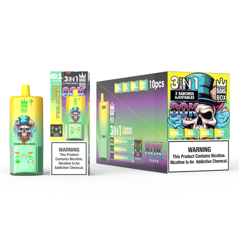 BangBox 80000 Puffs-Lemon cola soda & Watermelon gum & black dragon ice