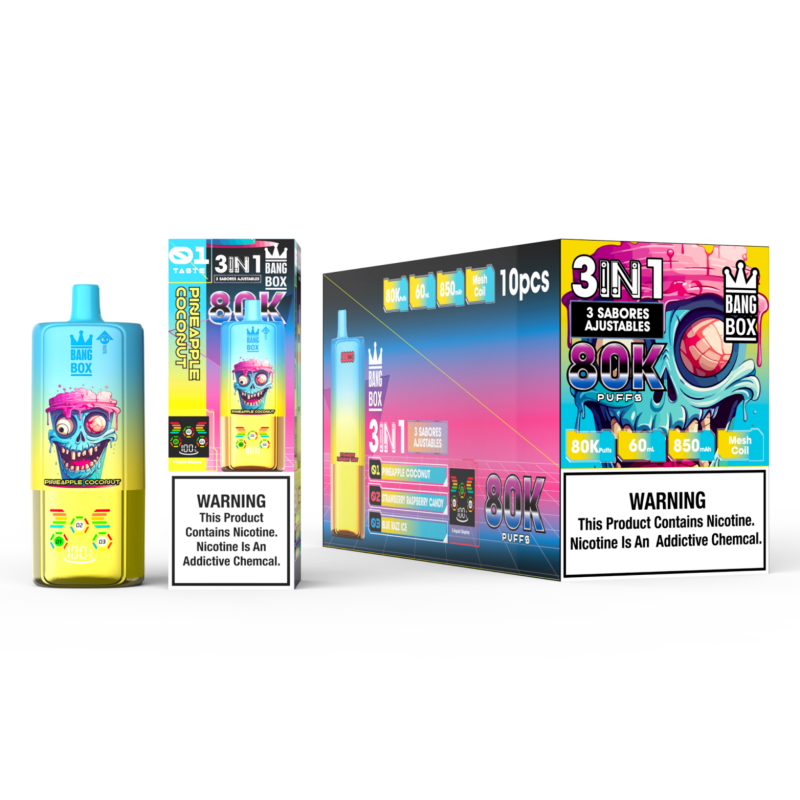 BangBox 80000 Puffs-Pineapple coconut & Strawberry Raspberry candy & Blue razz ice
