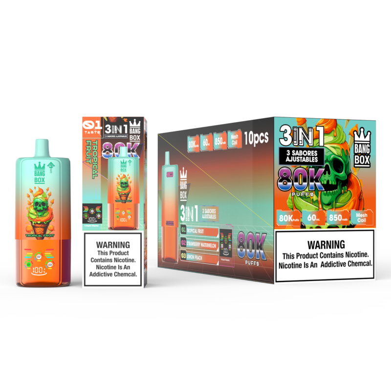 BangBox 80000 Puffs-Troppical Fruit & Strawberry Watermelon & Lemon peach