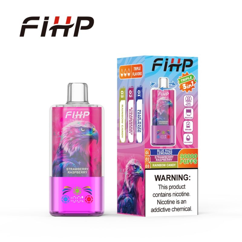 FIHP 90000 3in1 Flavors-Blue Razz Lemonade & Strawberry Raspberry & Rainbow Candy FIHP 90000 3in1 Flavors-Blue Razz Lemonade & Strawberry Raspberry & Rainbow Candy