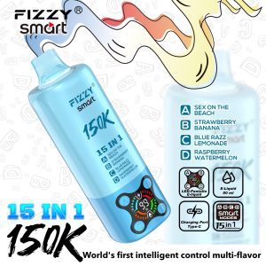 Fizzy SMART 150K PUFF (15 in 1）- Sex On The Beach & Strawberry Banana & Blue Razz Lemonade & Raspberry Watermelon